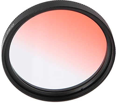 52-mm-Objektiv-Verlaufsfilter Hochwertige Aluminiumlegierung und Optisches Glas Wasserdicht Ölfest und Langlebig für/Nikon///Fuji-Kamera (Farbverlauf Rot)