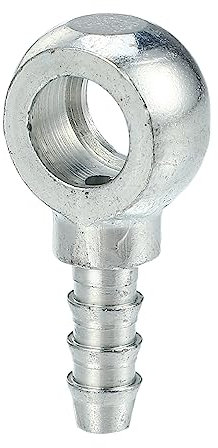 A ABSOPRO Raccord Universel Banjo Bolt Hose Barb Adaptateur de Ligne de Carburant pour Moto Voiture Ton Argenté - Lot de 1 Diamètre intérieur 8, diamètre extérieur 6 mm