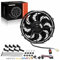 A-Premium 10'' 10 inch Electric Radiator Fan High 3000+ CFM, 12V 80W with Thermostat Wiring Switch Relay Kit