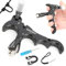 AMEYXGS Bogenschießen Release Aids 360° Rotate Caliper 4 Finger Daumen Auslöser für Compound Bogen und Metall D-Schlaufe Aluminiumlegierung Spannhilfen RH/LH (Schwarz)