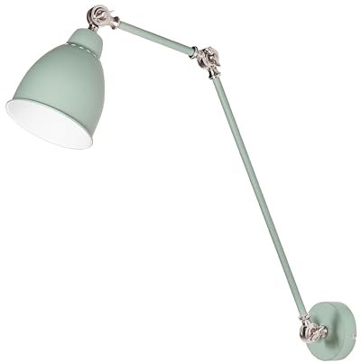 Wandleuchte Metall helles Grün Schirm Glockenform verstellbarer Arm Mississippi L