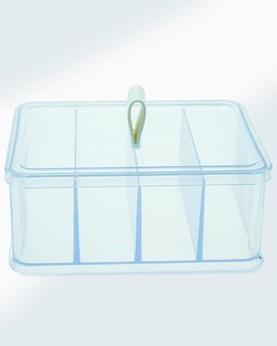 JONGLYEE Portable Multifunctional Acrylic Invisible Contact Lens Case with Dust-proof Drawer for Daily Disposable Colored Contact Lenses - Travel Size Organizer for Cleaning and Care