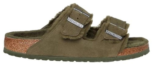 BIRKENSTOCK / Modell: Arizona mit Lammfell/Thyme Olive Leder/Weite: Normal / 1025666 / Unisex
