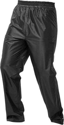 JDC Motorcycle Motorbike Waterproof Trousers Over Rain Unisex - Drench - 3XL - Regular Black