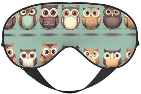 Schlafmaske mit Cartoon-Eulen-Motiv, weich, atmungsaktiv, zum Schlafen, Reisen, Zuhause, Nickerchen