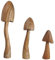 ART-CRAFT Naturnahe Holzpilz-Deko Set mit 3 handgeschnitzten Pilzen 40-30-20 cm hoch - Für Balkon, Terrasse, Garten