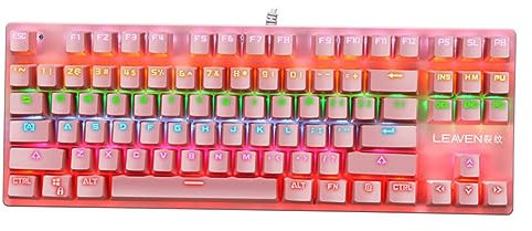 Artibetter Teclado Mecánico para Pc K550 Punk de 87 Teclas para Juegos Competitivos Diseño Práctico Abs
