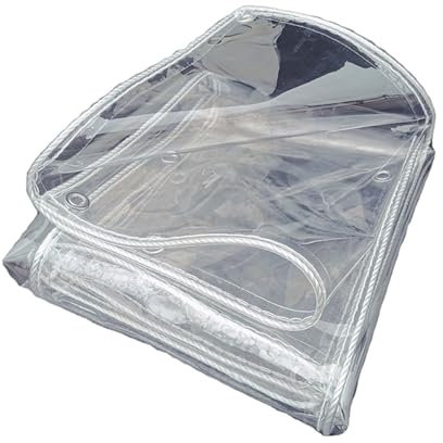 RLINZ Bâche, Bâche de Pare-Brise, Bâche Transparente avec Boutonnières, Tissu Isolant pour Plantes de Serre de Jardin (3x4m)