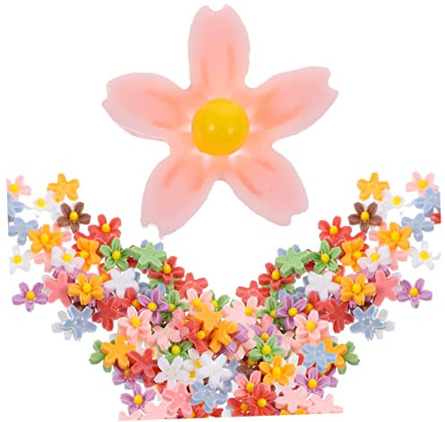 Healeved 100pcs Cherry Blossom Nail Art Patches Charms Manicure Supply Household Nail Charm Color Nail Charms Nail Art Stickers Mini Accessories Nail Decorations Resin