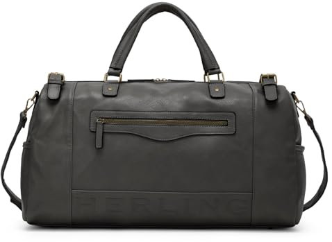 Herling Reisetasche Remington Herren/Damen Tasche Vintage PU-Leder (Anthracite Grey)