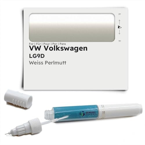 Genuine Colors Lackstift Weiss Perlmutt LG9D für VW Volkswagen Silber