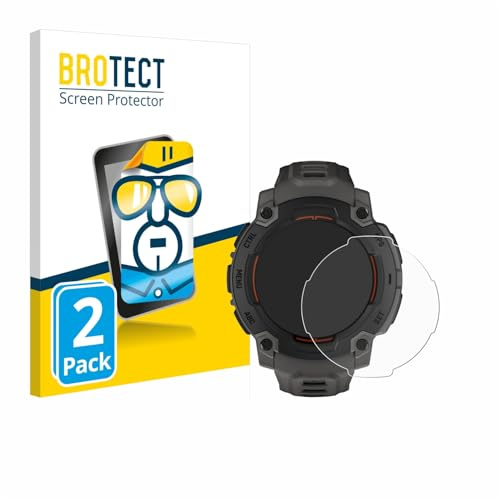 BROTECT Schutzfolie für Garmin Instinct E | (45 mm) 2 Stück Transparenter Displayschutz Made in Germany Klare Displayschutz-Folie Clear Einfache Montage Case-Friendly