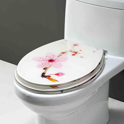 Machtiging Klodeckel universal,Toilettensitz mit Absenkautomatik,WC Sitz Aus Harz Mit Schnellverschluss,Rutschfester Toilettensitz aus Harz,Leises Design,Verstellbaren Scharnieren,FüR Toiletten