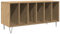 vidaXL Modern Record Cabinet - Brown Wood Media Storage with Shelves - Living Room/Study Furniture