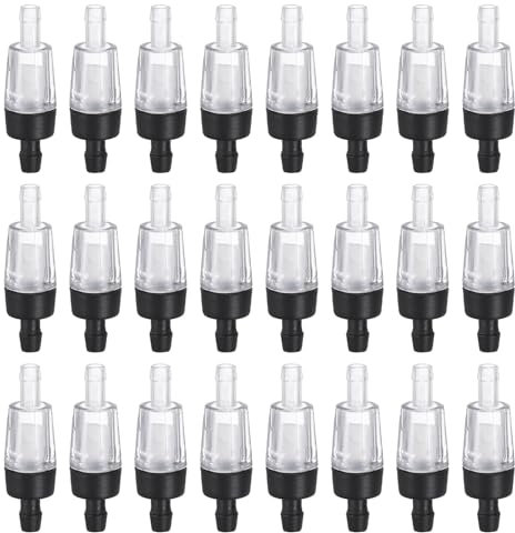 M METERXITY 24-Pack Aquarium Air Check Valve, Plastic One Way Non-Return Valves Air Valve Air Tubing Accessories Air Pump Accessories for 3/16 Airline Tubing Fish Tank [Black White]