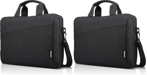 Lenovo Laptop Shoulder Bag T210, 15.6-Inch Laptop or Tablet, Sleek, Durable and Water-Repellent Fabric, Lightweight Toploader, Business Casual or School, GX40Q17229, Black (Pack of 2)