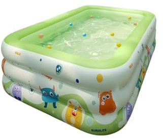 Kinderpool Aufblasbar Tragbarer, großer, aufblasbarer Pool im Cartoon-Monster-Design, platzsparend, perfekt for Sommerspaß im Garten, ohne Luftpumpe(150 cm)