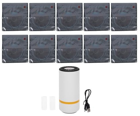 Luocute Filament-Vakuum-Aufbewahrungsset, 12 Stück, Lichtdichte, Vakuumversiegelte Beutel mit USB-Elektropumpe für 3D-Drucker-Filament, PLA, PETG, TPU