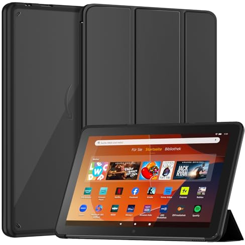 Mansiruyi 10.1inch Tablet Case for Adults, Not for iPad Sony 10.1 inch Tablets, Slim Light Trifold Stand Smart PU Cover with Auto Sleep/Wake -Deep Black