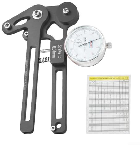 Fahrrad-Speichenspannungsmesser, Radbauwerkzeug für 26-29 Zoll Felgen, Aluminiumlegierung, CNC-Messgerät für Radfahren (schwarze mechanische Uhr)