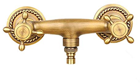 Rubinetto da giardino per esterni, rubinetto miscelatore da 1/2 pollici in ottone massiccio, finitura antica durevole per lavatrice e giardino, robusto e ben progettato