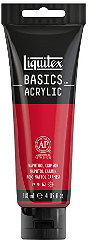 Liquitex Acrylique Basics Tube, Naphtol Carmin, 118ml