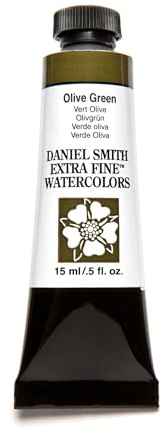 Daniel Smith Extra Fine Watercolor Paint, 15ml Tube, Olive Green, 284600063, 0.5 Fl Oz (Pack of 1)