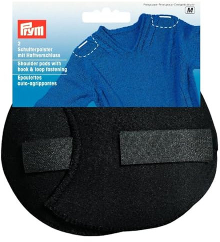 Prym Raglan-Schulterpolster mit Haken und Klettverschluss, Schwarz, 2-teilig, S