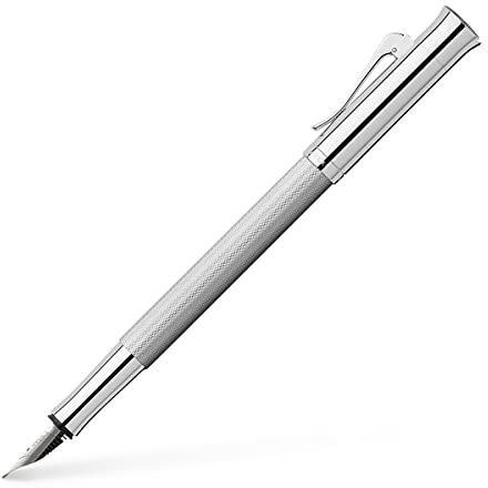 Graf von Faber-Castell 146593 - Füllfederhalter Guilloche, rhodiniert, Federbreite B, Silber, 1 Stück