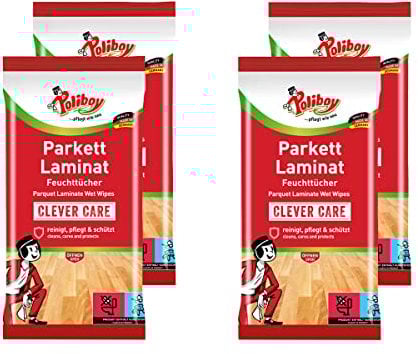Poliboy Lingettes Parquets/Laminés Pack de 4 (4 x 490 g)