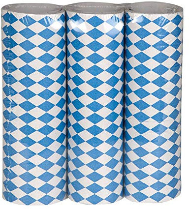 Boland 54213 - 3 Rollen Luftschlangen Bayern, blau-weiße Dekoration, Bierfest, Grillfest, Volksfest, Themenparty, Mottoparty