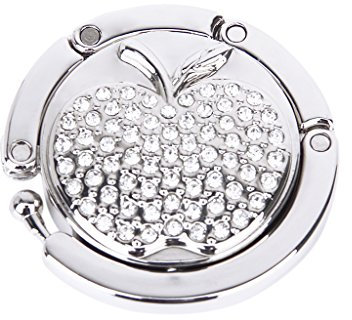 1 x Apple-Pattern Folding Bag/Handbag/Purse Hook Hanger Holder---Silver