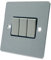 AET FSC3GSWIBS Satin Chrome Flat Black Insert Metal Rocker Switches-10 Amp Triple 3-Gang 2 Way Light Switch, 240 V