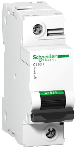 Schneider A9N18447 C120H 1P 100A C MCB Miniature Circuit Breaker, White