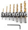 Titanium Coated Woodworking Countersink Drill Bit Set HSS Carpentry Reamer Drill Bit Chamfer Countersink(7pcs（3-10mm）+small wrench+bubble bag)