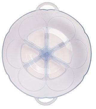 Kochblume S Diameter 14-18 cm | Silicone Boil Over Protection | Splash Guard | Universal Lid | Premium Silicone & BPA Free | Heat Resistant | Dishwasher Safe | Colour: Ice Blue