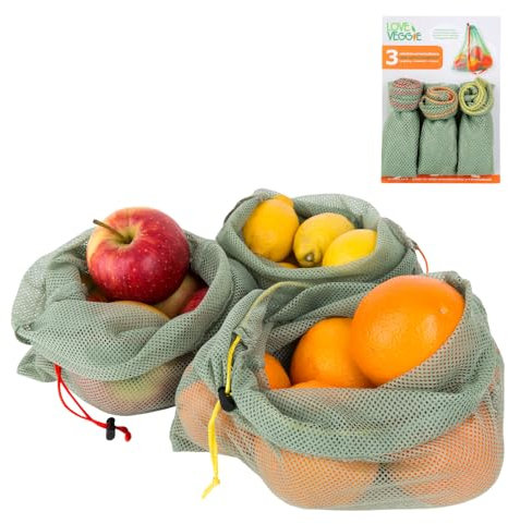 slowroom Obst- und Gemüsebeutel, Polyester, Grün, 35 x 28 cm