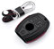 M.JVisun Véritable Cuir Clef Coque Porte-clés pour Mercedes-Benz A Classe B C E S G M V Classe CLA CLS GLA GLC GLE GLK GL GLS SL SLK SLC Viano Metris Clé de Voiture - Cuir - Noir - 3 Bouton - US
