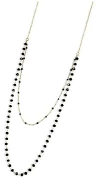 marlu Collana Oro Cristalli E Smalto Neri 3 MM 2CA0002G-N