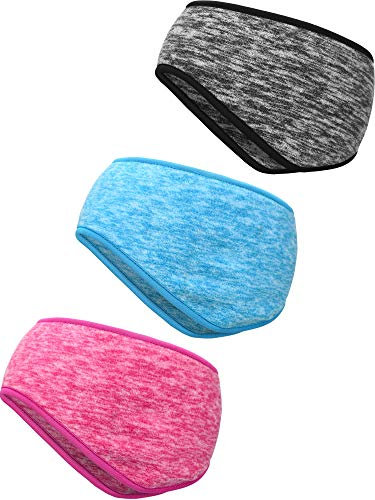 3 Stücke Ohrenwärmer Stirnband Full Cover Ohrenschützer für Outdoor Sport Fitness (Hellblau, Grau, Rosenrot)