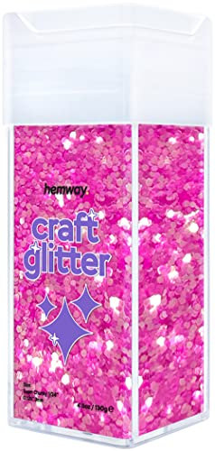 Hemway Premium Craft Glitter Shaker - Baby Pink Iridescent | 110g Super Chunky Metallic Flake Sequins for Resin & Epoxy Crafts | Craft Supplies for Festival, Tumblers, Body, Face, Eye & Nail Art