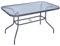 Outsunny Mesa de Jardín Exterior Rectangular de Metal Bordes Curvos con Orificio para Sombrilla Capacidad 70kg Vidrio Templado 140x80x70 cm Gris Carbón