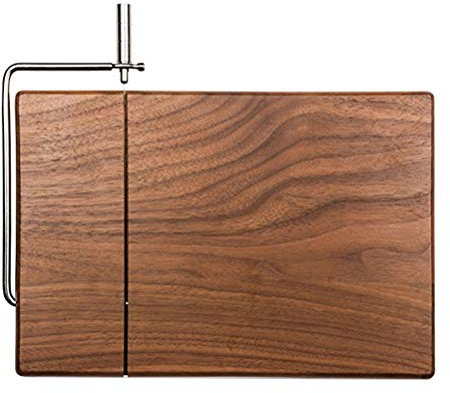 Calayu Cortador de queso de alambre con tabla de madera antideslizante, cuchillo de queso de acero inoxidable