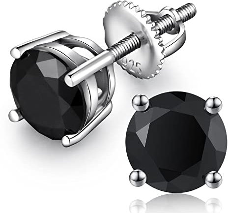 Boucle D'oreille Homme Noirs Boucle D Oreille Homme Diamant Noire Boucles D 'Oreilles Argent Pour Femmes Hommes Plaqué or blanc 18 carats