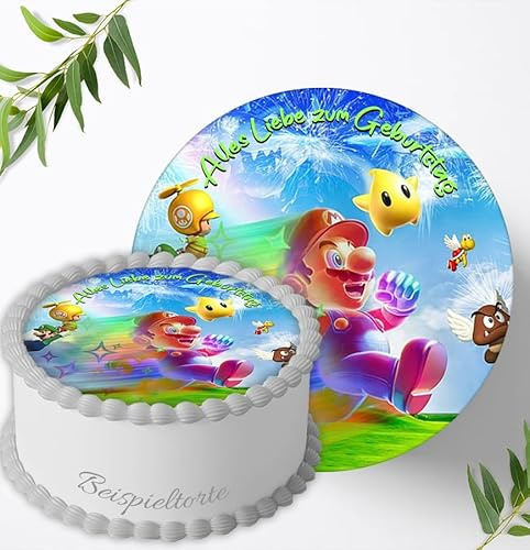Super Mario, Essbares Tortenbild, Tortenaufleger Ø 20cm - 0235W