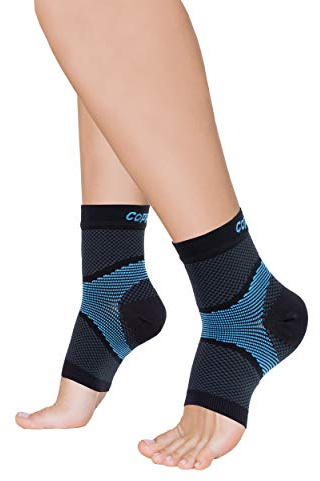 Copper Fit ICE Plantar Fascia Compression Foot and Ankle Sleeve Infused with Menthol, Large/X-Large, 1 Pair
