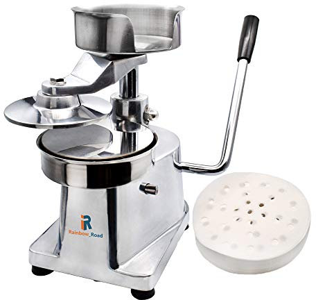 Rainbow_Road Hamburgatrice, Hamburger Pressa Manuale, Macchina per Hamburger in Acciaio Inox, Tortino per Hamburger Commerciale con 500 Fogli di Carta oleata da 5 Pollici