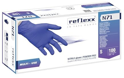 Reflexx N71/S Guanti in Nitrile Ipoallergenici Senza Polvere – gr. 4,2 (M)