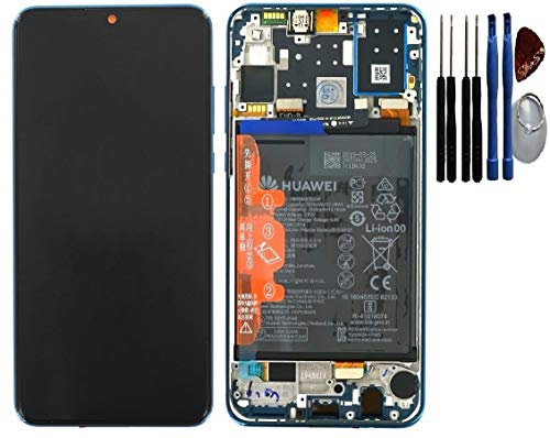 SPES Pantalla táctil LCD original para Huawei P30 Lite, marco azul con batería