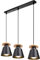 TOKIUS Pendelleuchte Vintage 3-flammig Hängelampe Holz Metall Lampenschirm Industrial Hängelleuchte Deckenlampe für Wohnzimmer Esszimmer (Schwarz, Typ B)